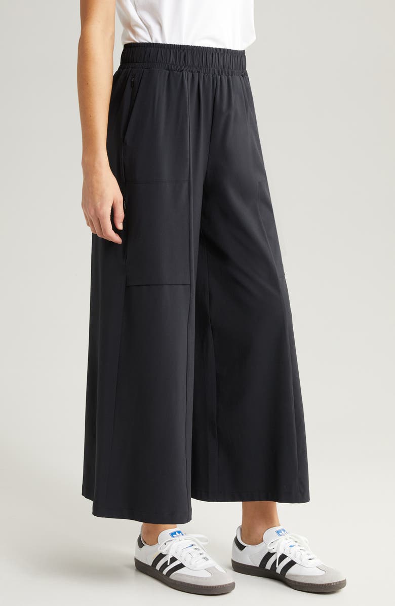 Zella In Flight Flowy Crop Wide Leg Pants, Alternate, color,