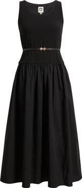 Anne Klein Sleeveless Mixed Media Midi Dress