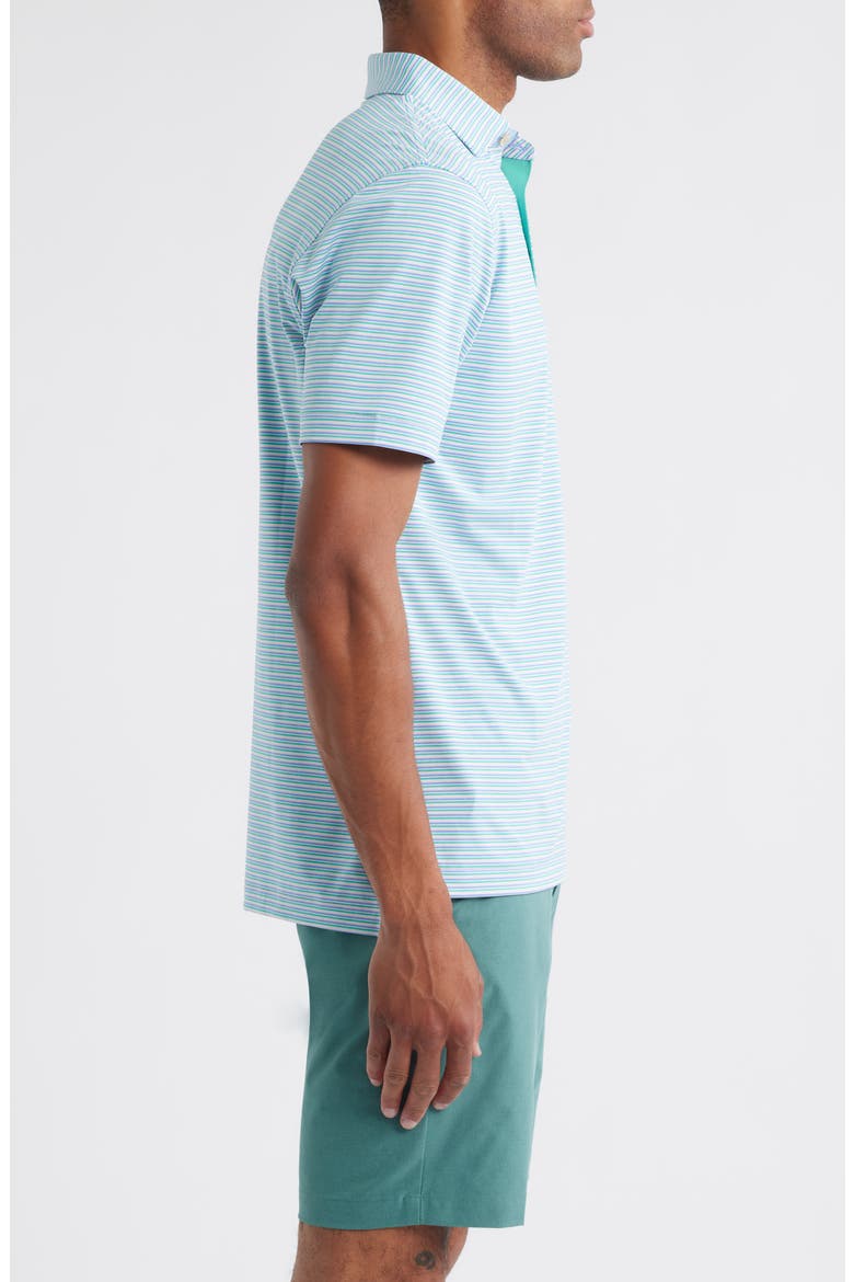 Lenway Stripe Performance Jersey Polo, Alternate, color, SEASIDE BLUE