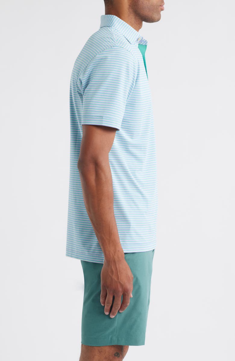 Peter Millar Lenway Stripe Performance Jersey Polo, Alternate, color, Seaside Blue