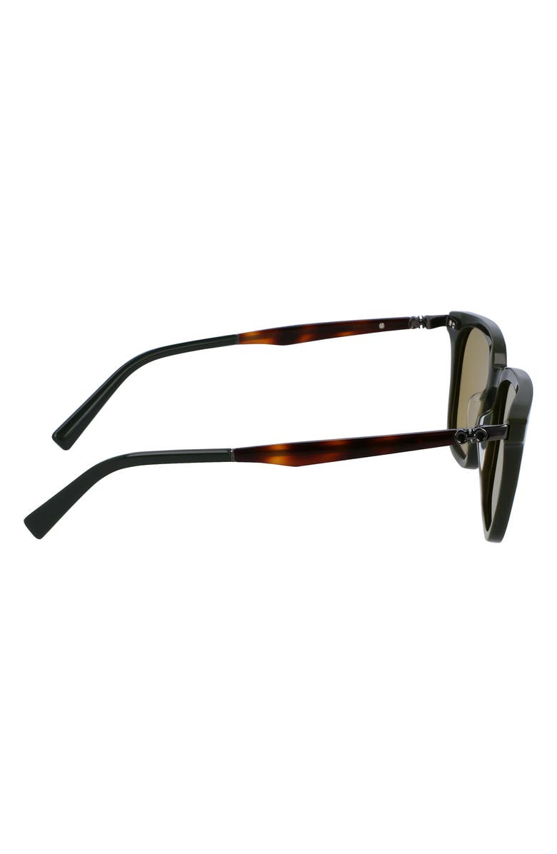 FERRAGAMO Timeless Modified 52mm Rectangular Sunglasses, Alternate, color, Dark Green