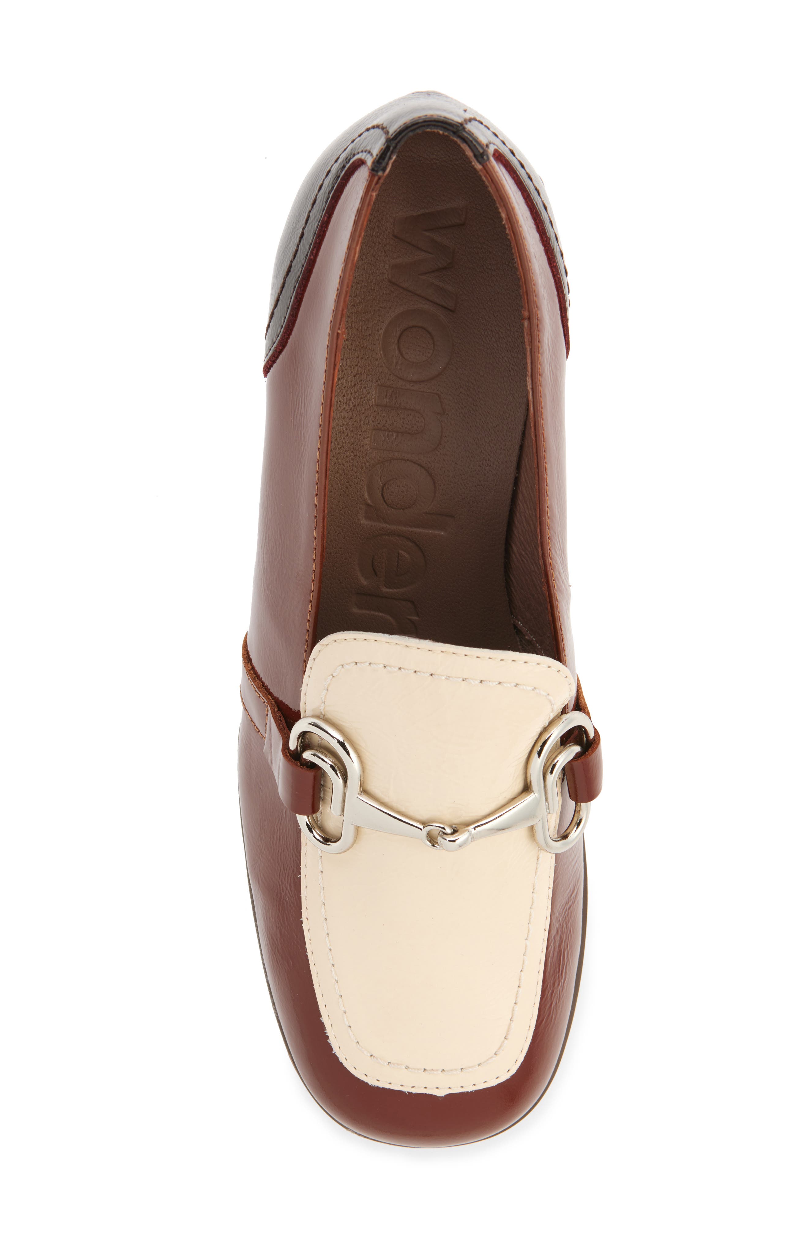 Wonders Moc Toe Bit Loafer Pump, Alternate, color, Brown Cream Combo