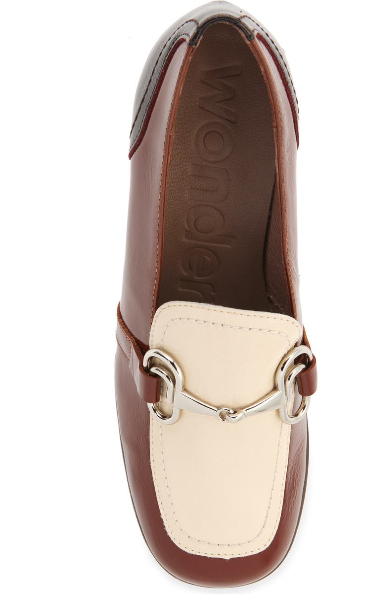 Wonders Moc Toe Bit Loafer Pump, Alternate, color, Brown Cream Combo