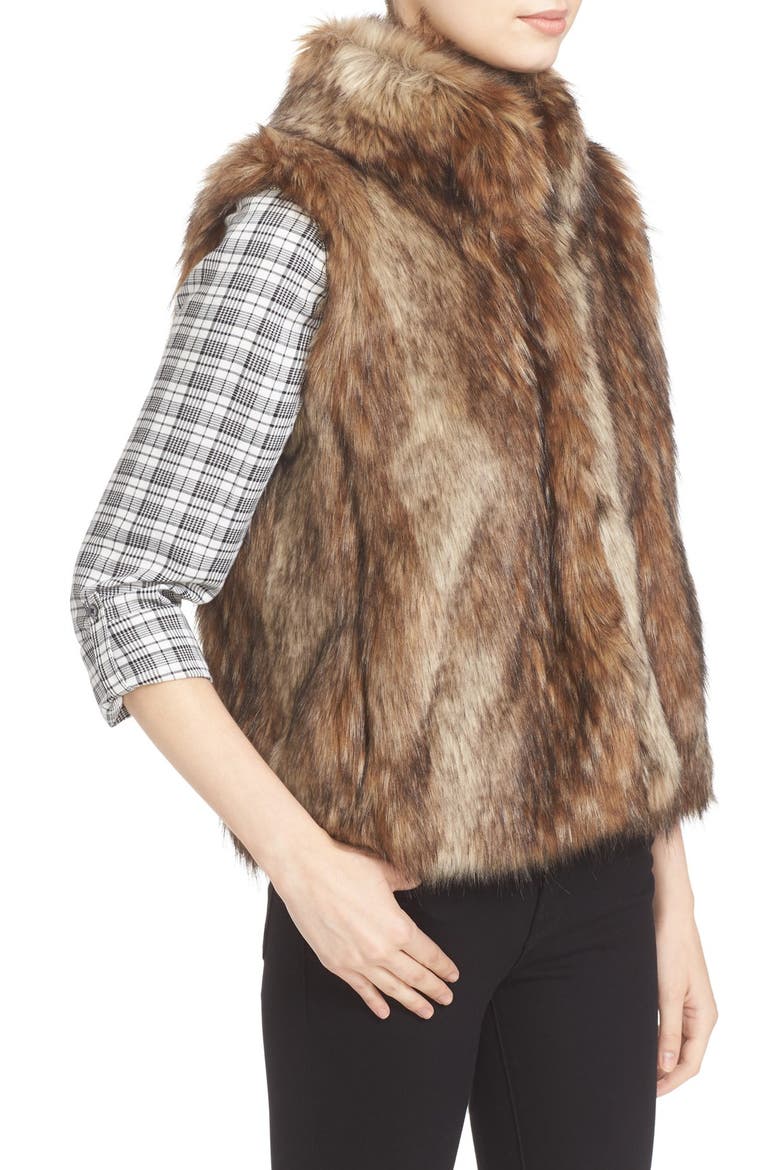 Narasha Faux Fur Vest, Alternate, color, BEIGE FOX