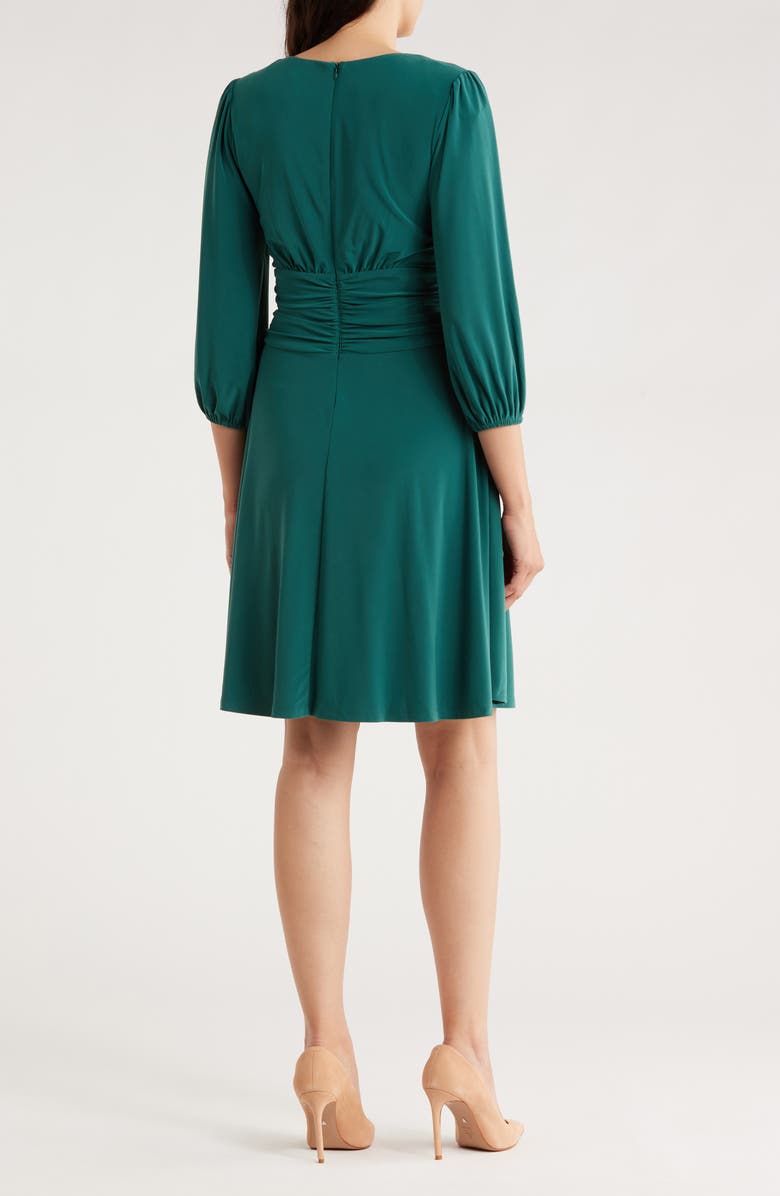 Vince Camuto Twist Front Balloon Sleeve Fit & Flare Dress, Alternate, color, Green