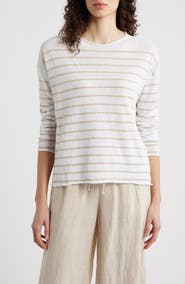 Eileen Fisher Organic Linen & Organic Cotton Crewneck Sweater