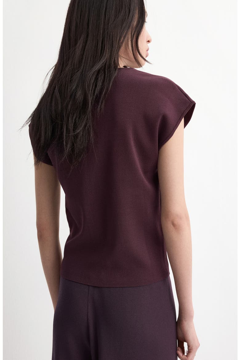 Short Sleeve Sweater, Alternate, color, BURGUNDY