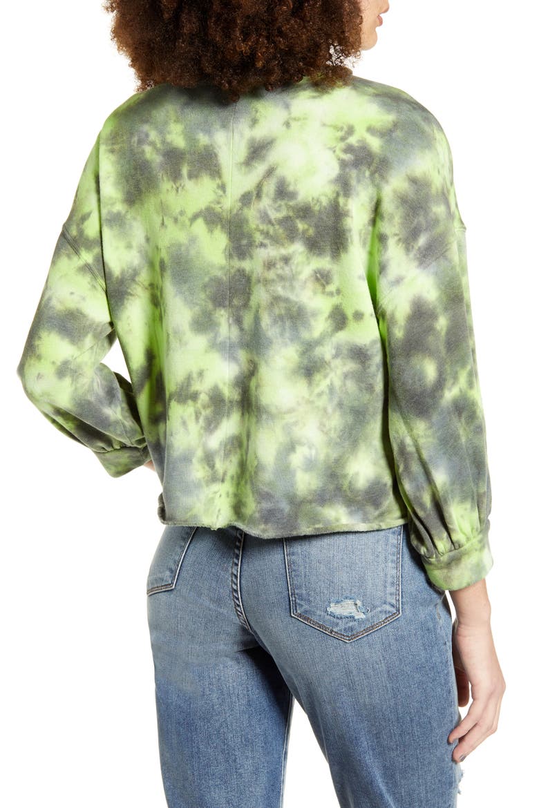 Tie Dye Crewneck Sweatshirt, Alternate, color, GREEN PUNCH TIE DYE