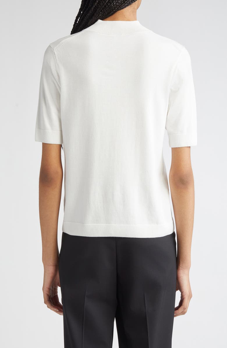 Lafayette 148 New York Mock Neck Short Sleeve Sweater, Alternate, color, Cloud