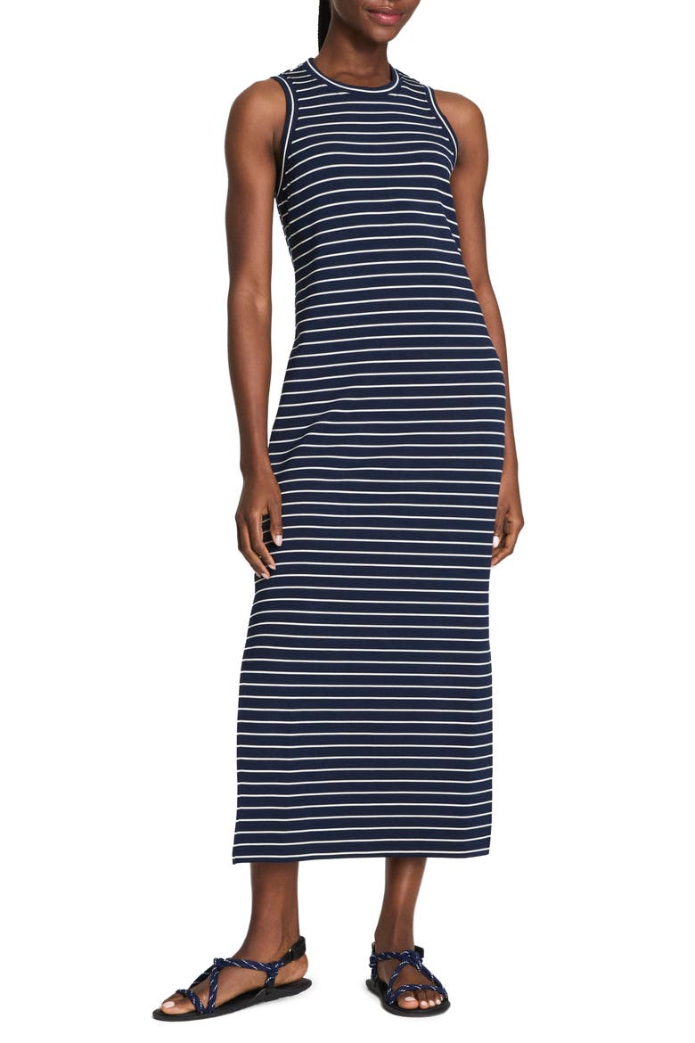 AirEssentials® Stripe Sleeveless UPF 50+ Tank Maxi Dress, Main, color, NAVY CREW STRIPE