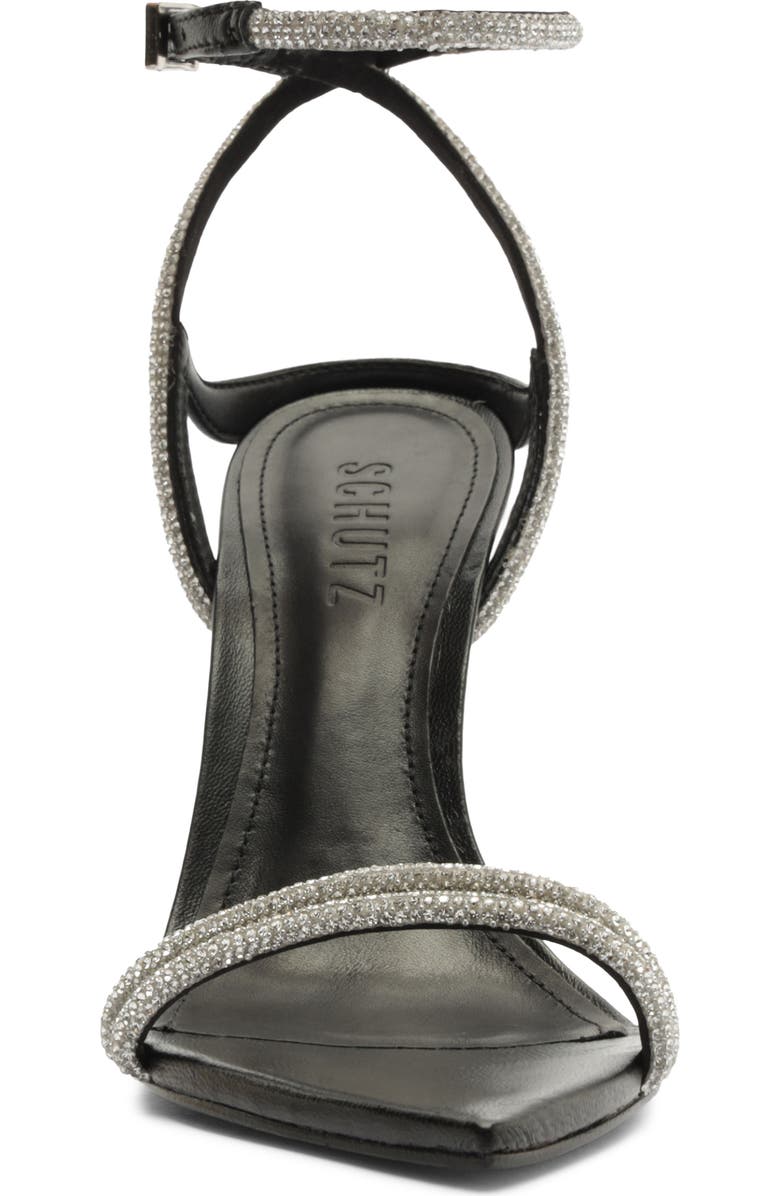 Schutz Skye Shine Ankle Strap Sandal, Alternate, color, Black