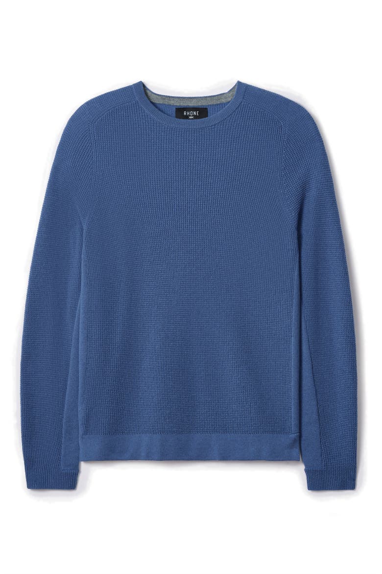 Walden Waffle Wool & Cashmere Sweater, Alternate, color, BLUE HORIZON