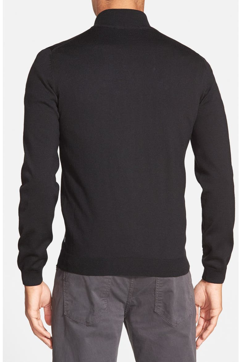 'Baldemario' Virgin Wool Zip Sweater, Alternate, color, BLACK