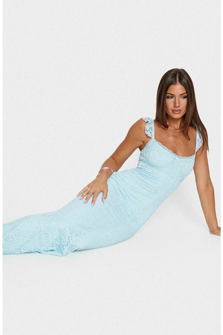 Beacall Lace Maxi Dress, Alternate, color, BLUE