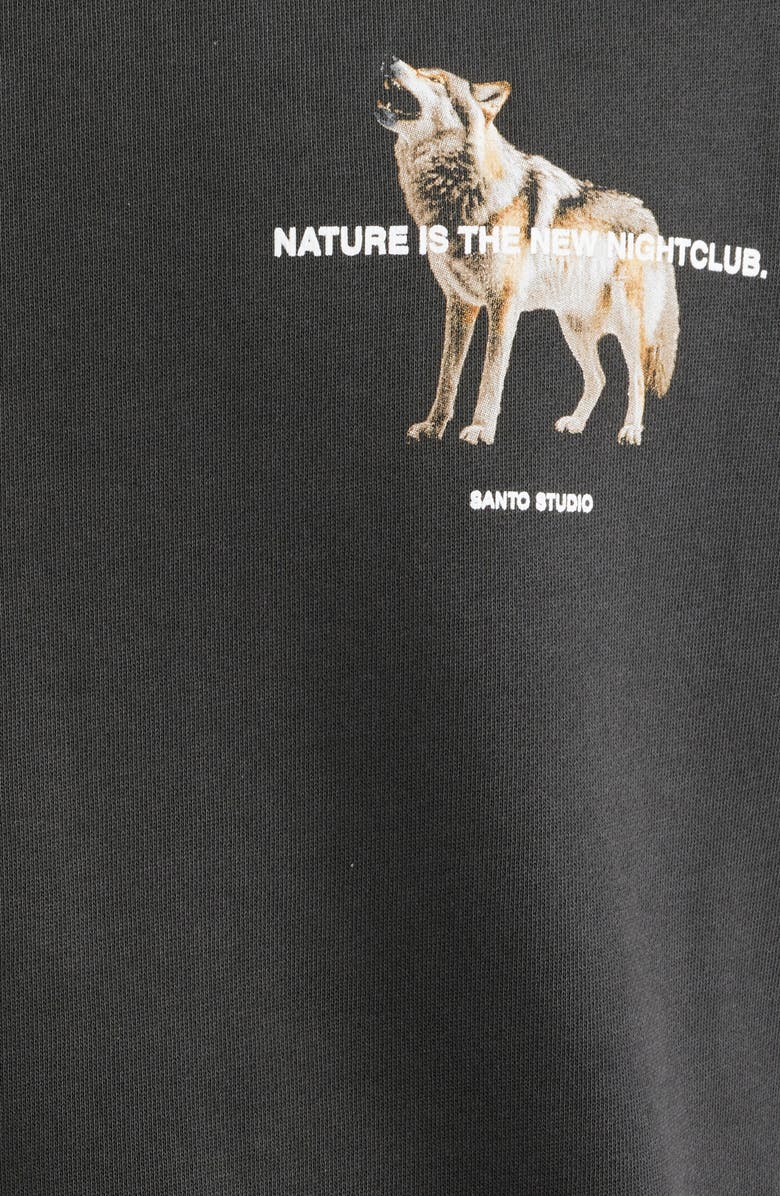 SANTO STUDIO Wolf Night Club Graphic Hoodie, Alternate, color, 