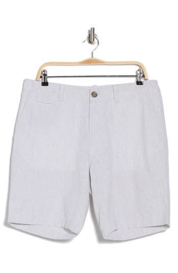 14TH & UNION 14TH & UNION LINEN BLEND TRIM FIT SHORTS