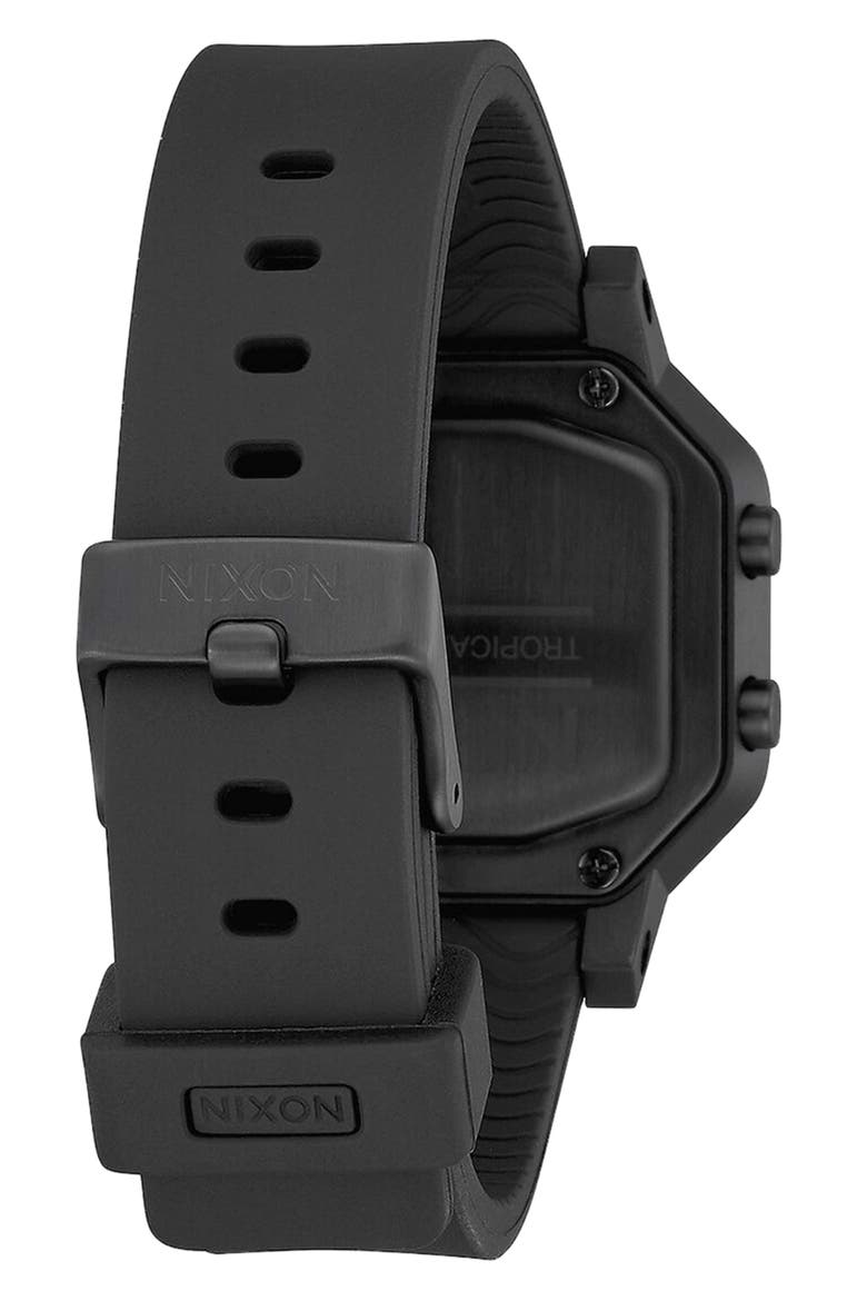Siren Digital Recycled Plastic Strap Watch, 36mm, Alternate, color, BLACK