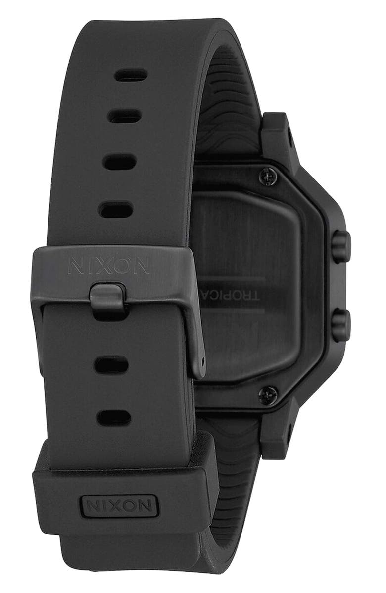 Nixon Siren Digital Recycled Plastic Strap Watch, 36mm, Alternate, color, Black
