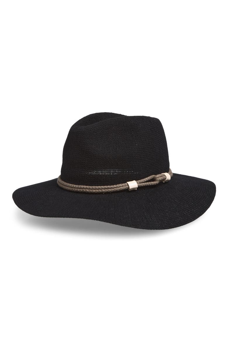 Cotton Knit Panama Hat, Main, color, BLACK