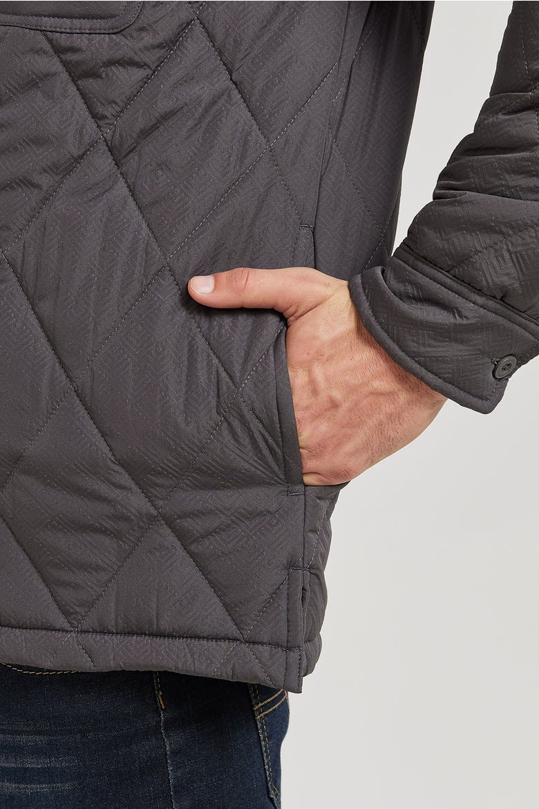 Lightweight Quilted Shirt Jacket, Alternate, color, Charcoal