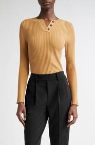 Vince Long Sleeve Rib Henley
