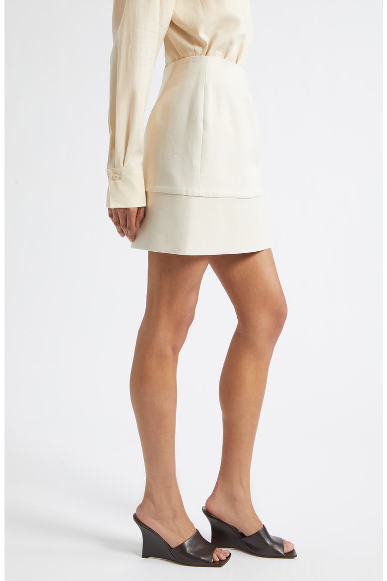Kira Slash Miniskirt, Alternate, color, BEIGE