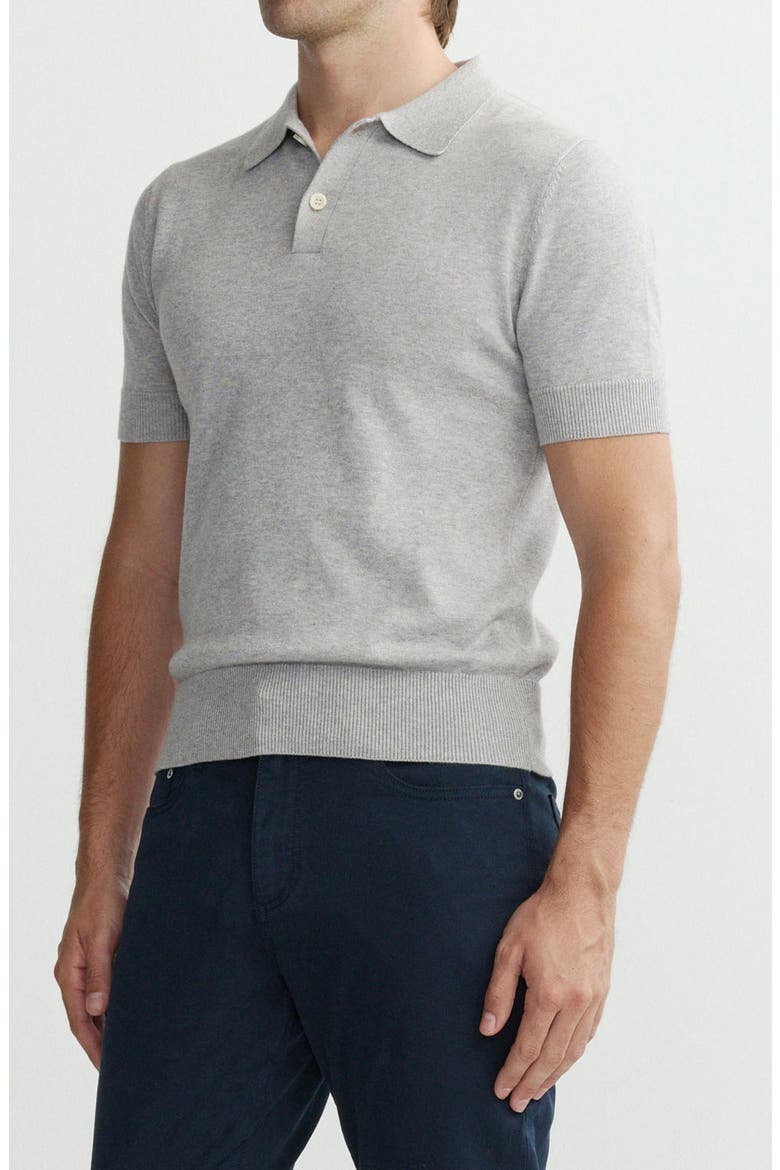 Cotton & Cashmere Polo, Alternate, color, CONCRETE