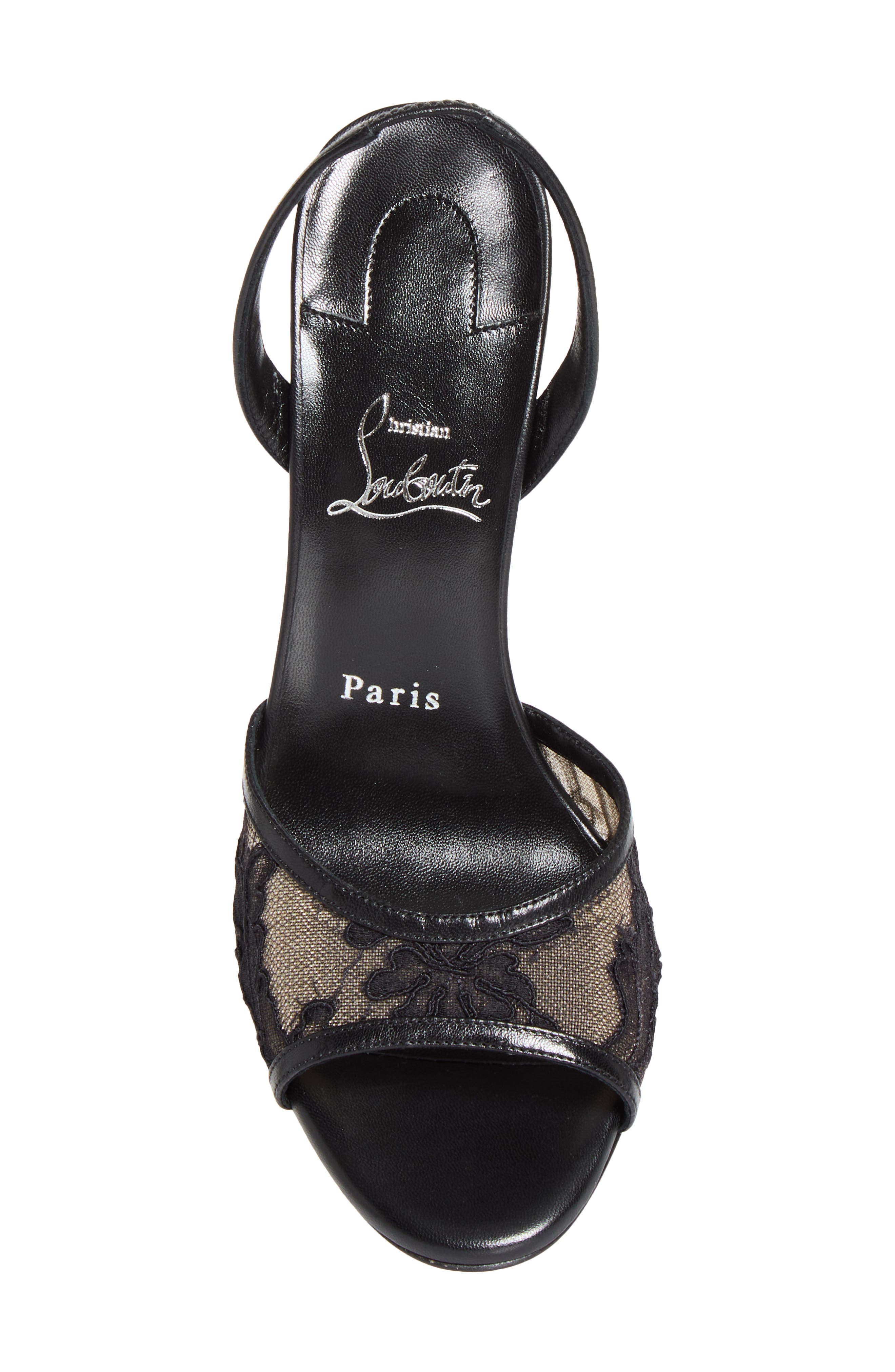 Miss Z Lace Slingback Sandal, Alternate, color, BLACK/ BLACK