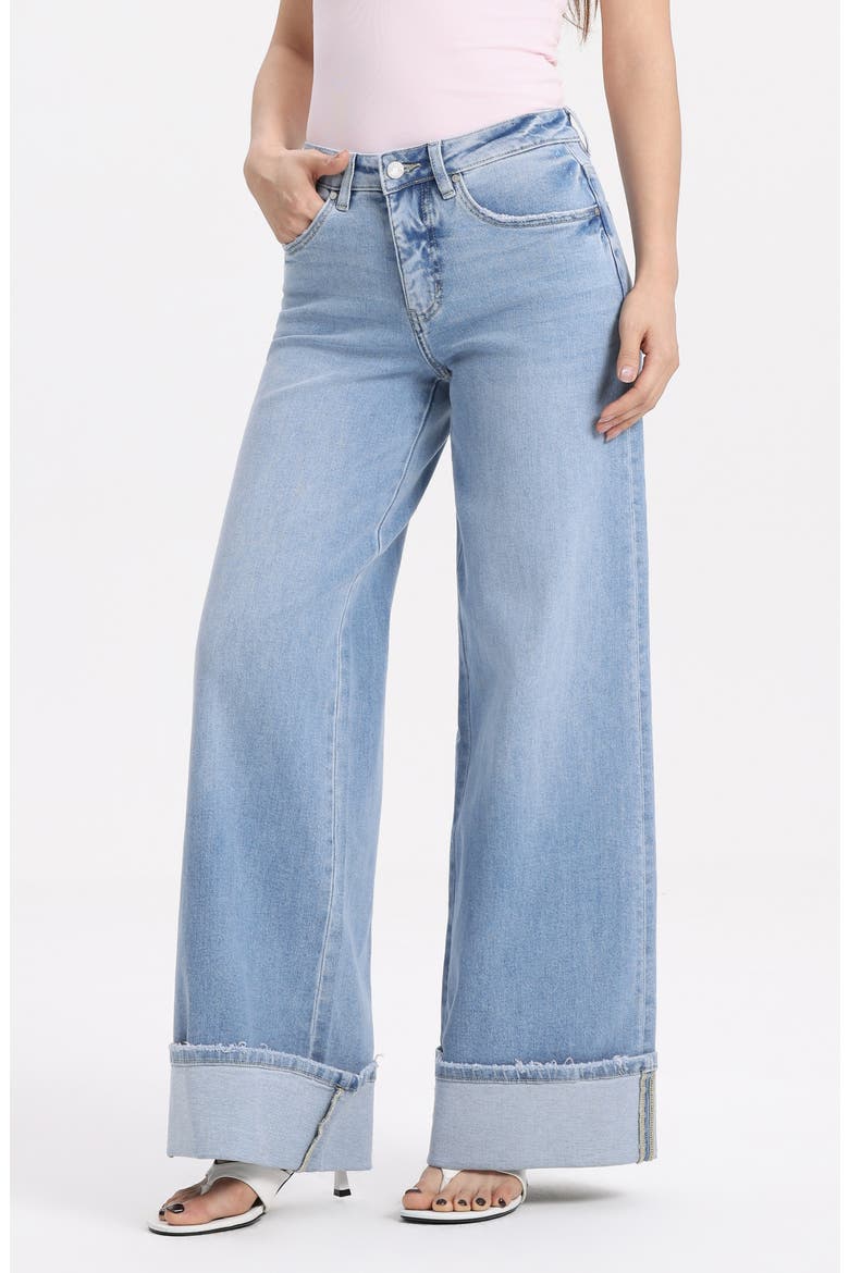 Mid Rise Super Wide Leg Jeans, Alternate, color, LAGOON
