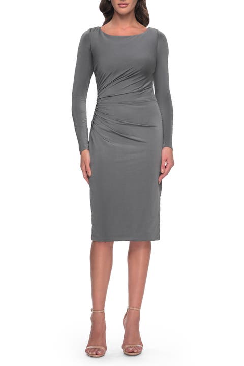 Short Simple Jersey Dress with Flattering Ruching