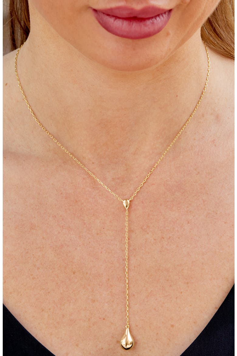18K Gold Plated Teardrop Y-Necklace, Alternate, color, YELLOW