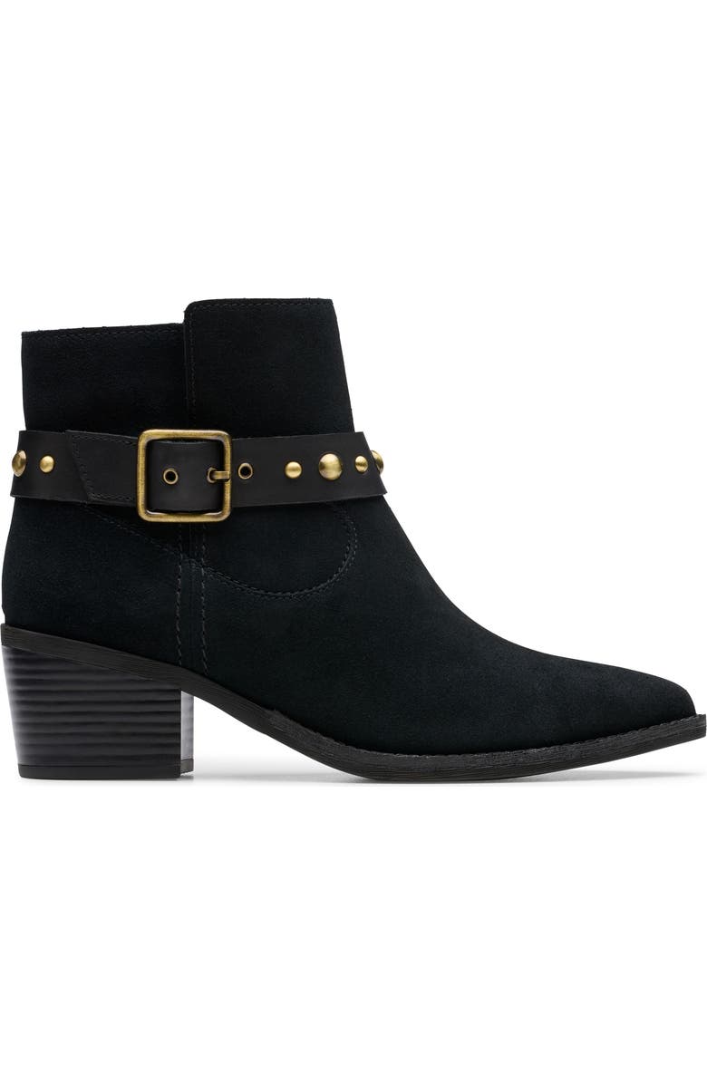 Clarks<sup>®</sup> Morzine Buckle Bootie, Alternate, color, Black Sde