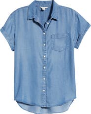 Caslon® Chambray Camp Shirt