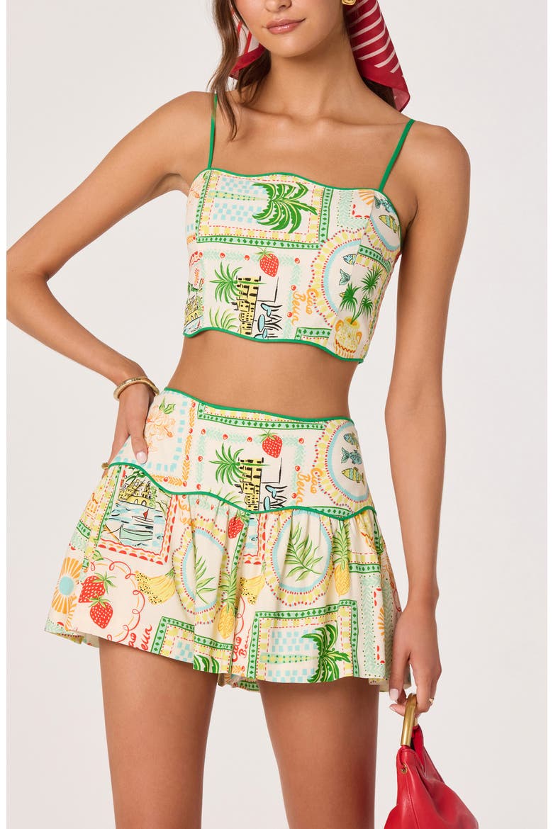 Heidi Mixed Print Shorts, Alternate, color, GREEN YELLOW FARM