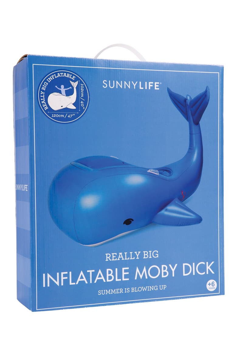 'Really Big Moby Dick' Inflatable Whale Pool Floatie, Alternate, color, BLUE
