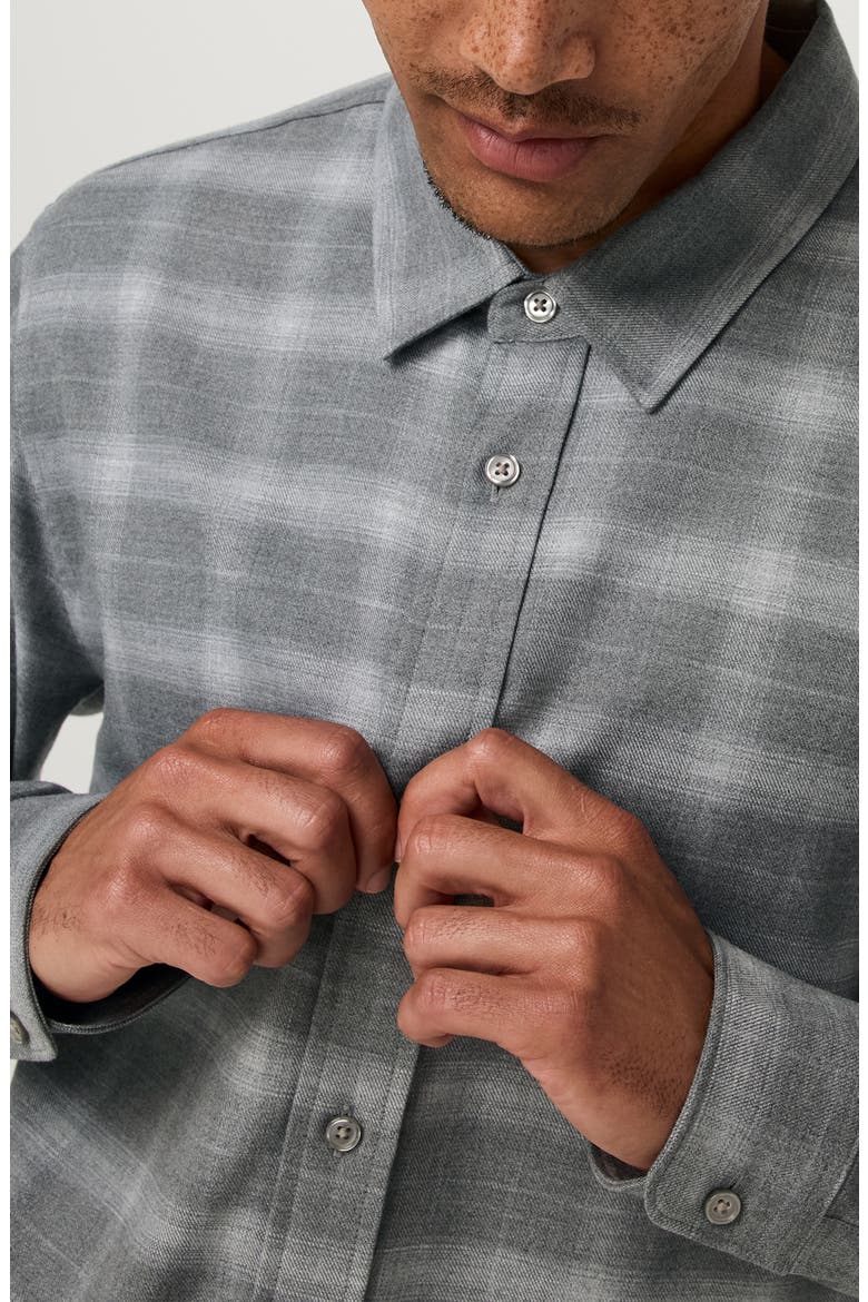 Long Sleeve Midweight Flannel Shirt, Alternate, color, GREY HEATHER