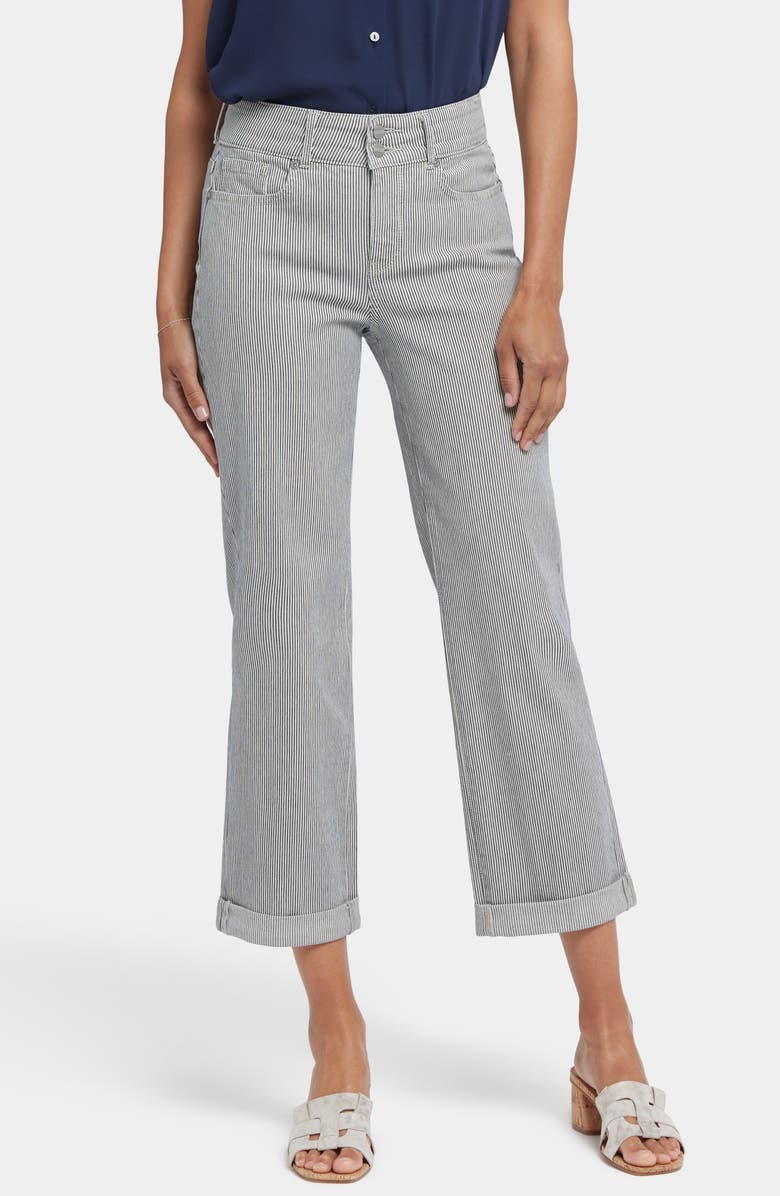 NYDJ Bailey Relaxed Crop Straight Leg Jeans, Main, color, Luarca Stripe