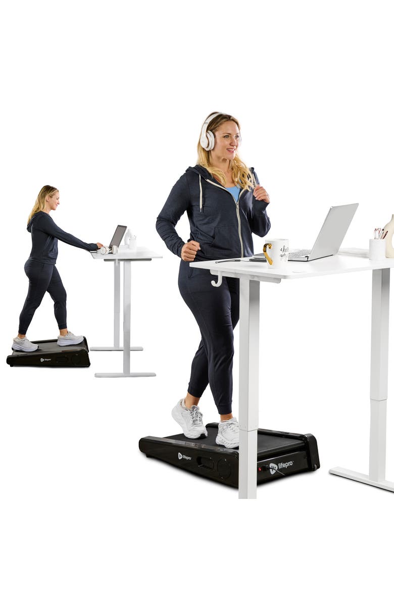 Lifepro Mini Walking Pad Treadmill with Incline Compact Under Desk Treadmill for Home & Office, Main, color, Black