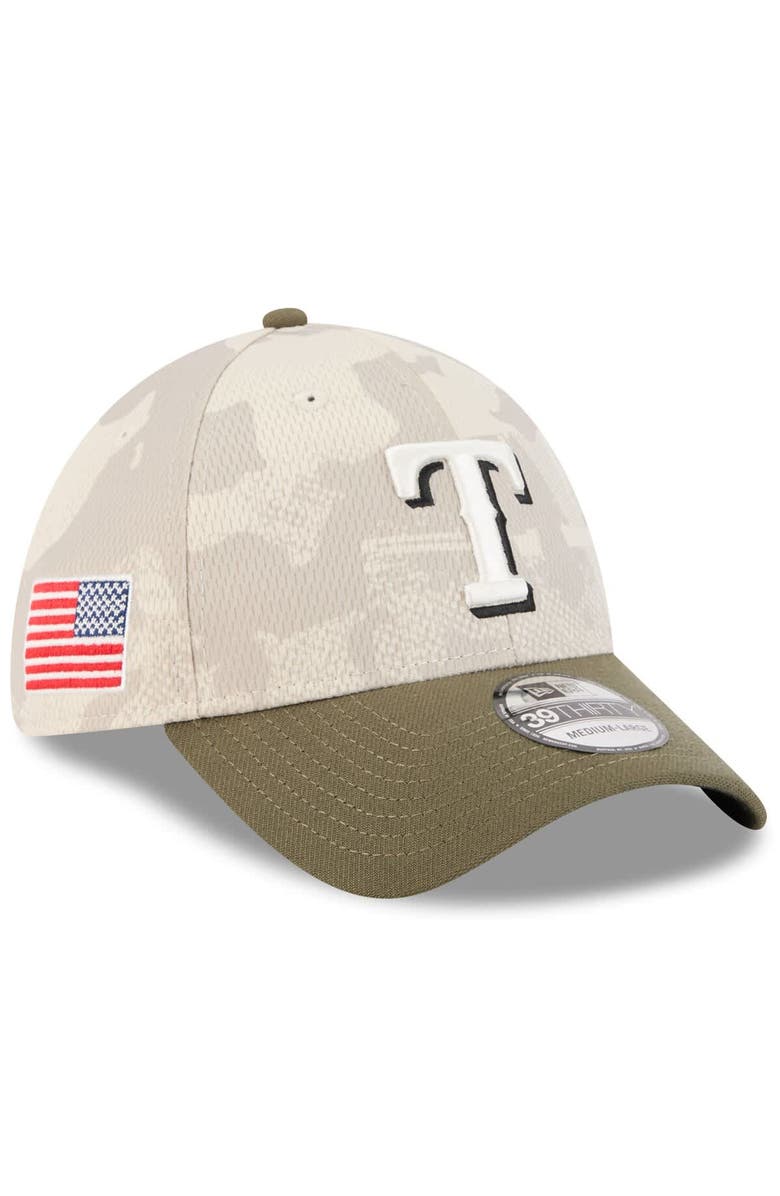 New Era Men's New Era Light Beige/Olive Texas Rangers 2025 Armed Forces Day 39THIRTY Flex Hat, Alternate, color, Light Beige