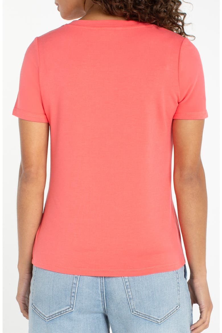 Short Sleeve V-Neck T-Shirt, Alternate, color, SUNSET CORAL