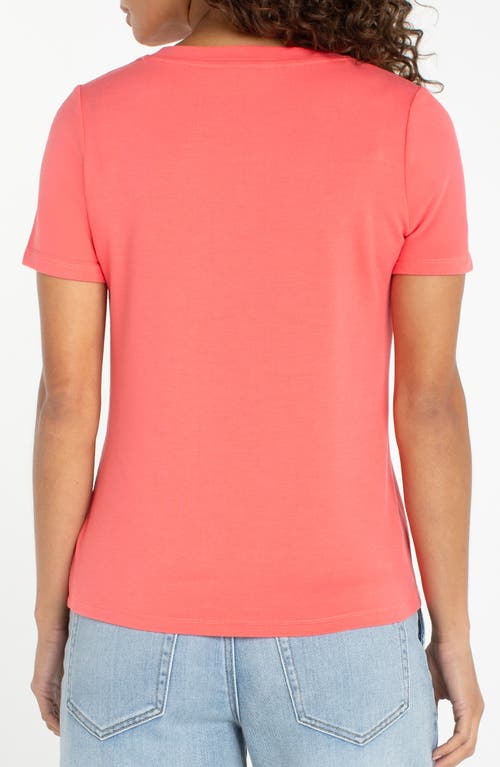 Liverpool Los Angeles Short Sleeve V-neck T-shirt In Pink