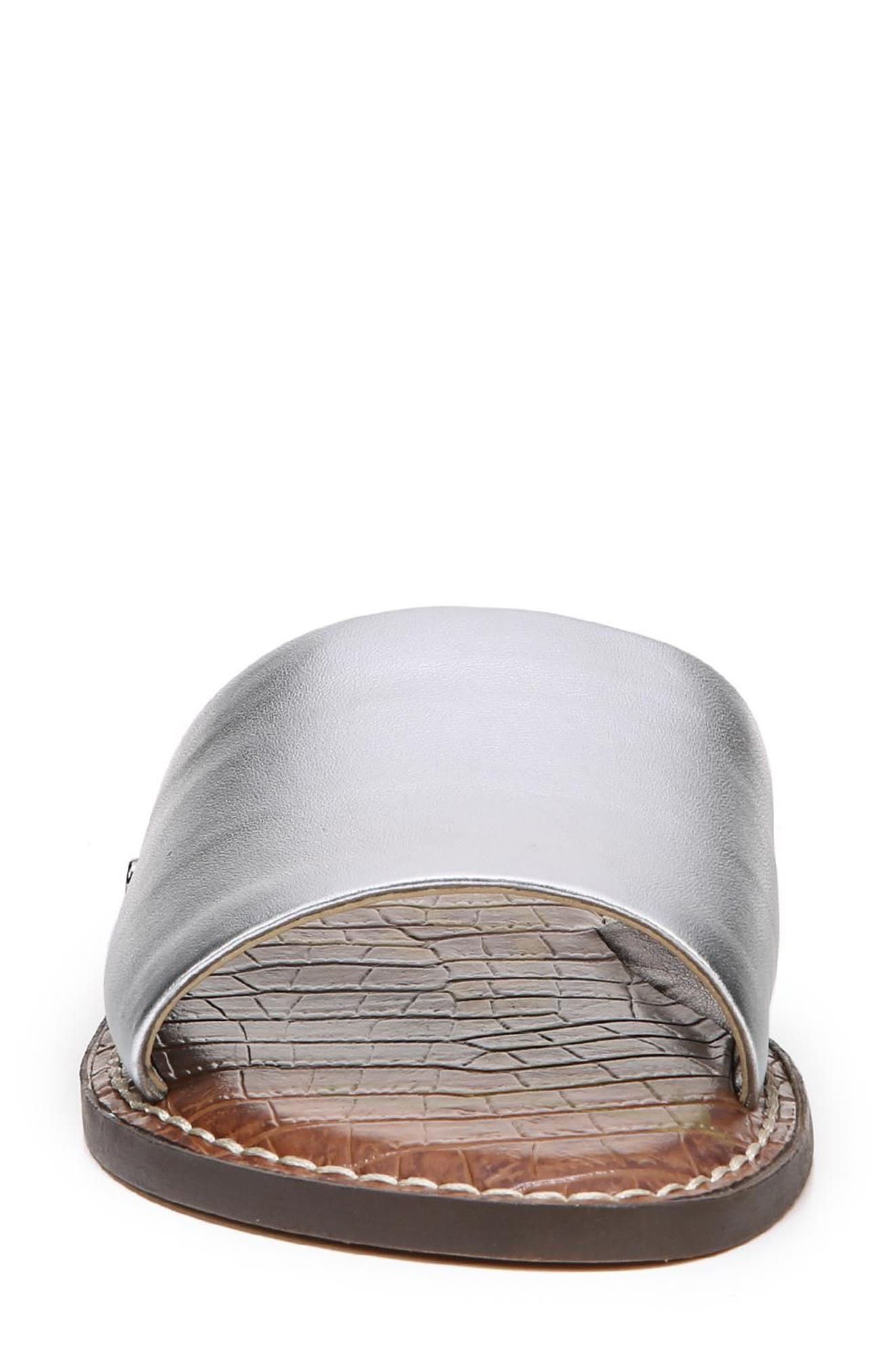 Gio Slide Sandal, Alternate, color, SILVER LEATHER