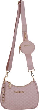 bebe Adela Monogram Crossbody Bag with Zip Pouch