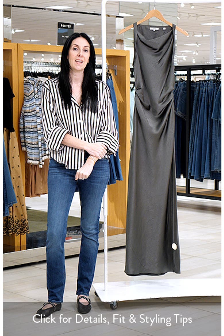 Twist Strap Textured Satin Maxi Dress video