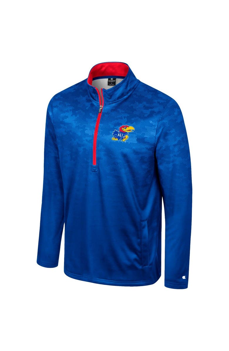 COLOSSEUM Men's Colosseum  Royal Kansas Jayhawks The Machine Half-Zip Jacket, Alternate, color, 