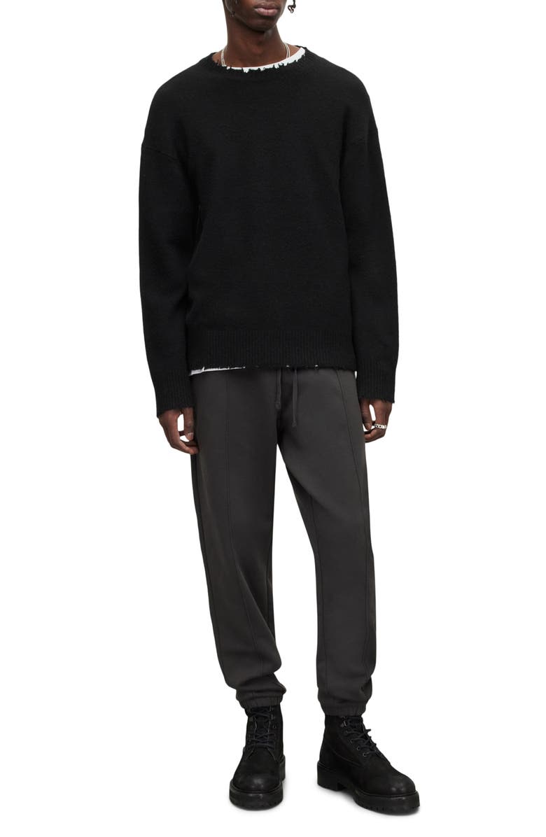 AllSaints Luka Destoyed Crewneck Sweater, Alternate, color,