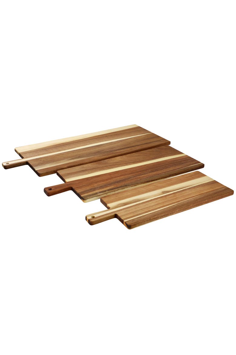 3 Piece Acacia Wood Charcuterie Cheese Board Set, Alternate, color, Acacia