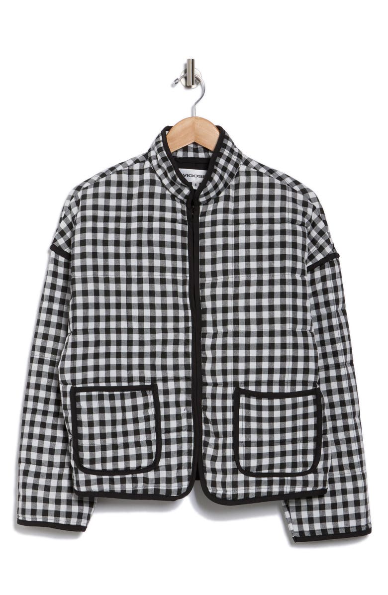 Vigoss Gingham Channel Quilted Jacket, Alternate, color,
