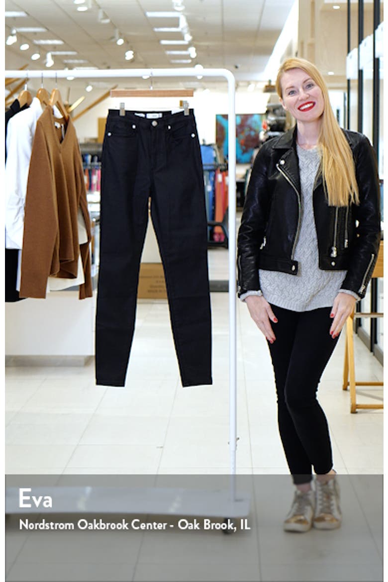 Waxed High Waist Skinny Jeans video