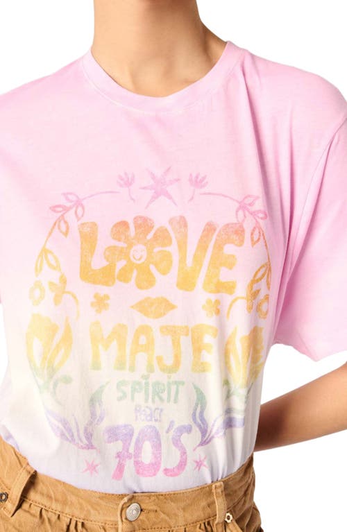 Maje Cotton Tie-dye T-shirt In Pink